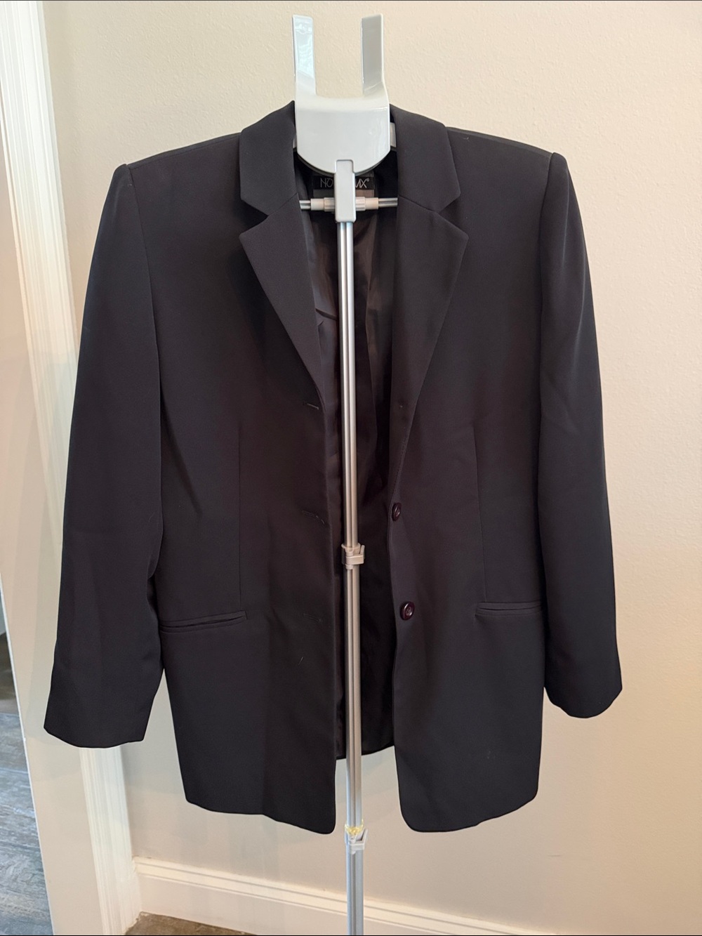 NOUVEAUX Vintage Women's Black Single-Breasted Blazer Jacket